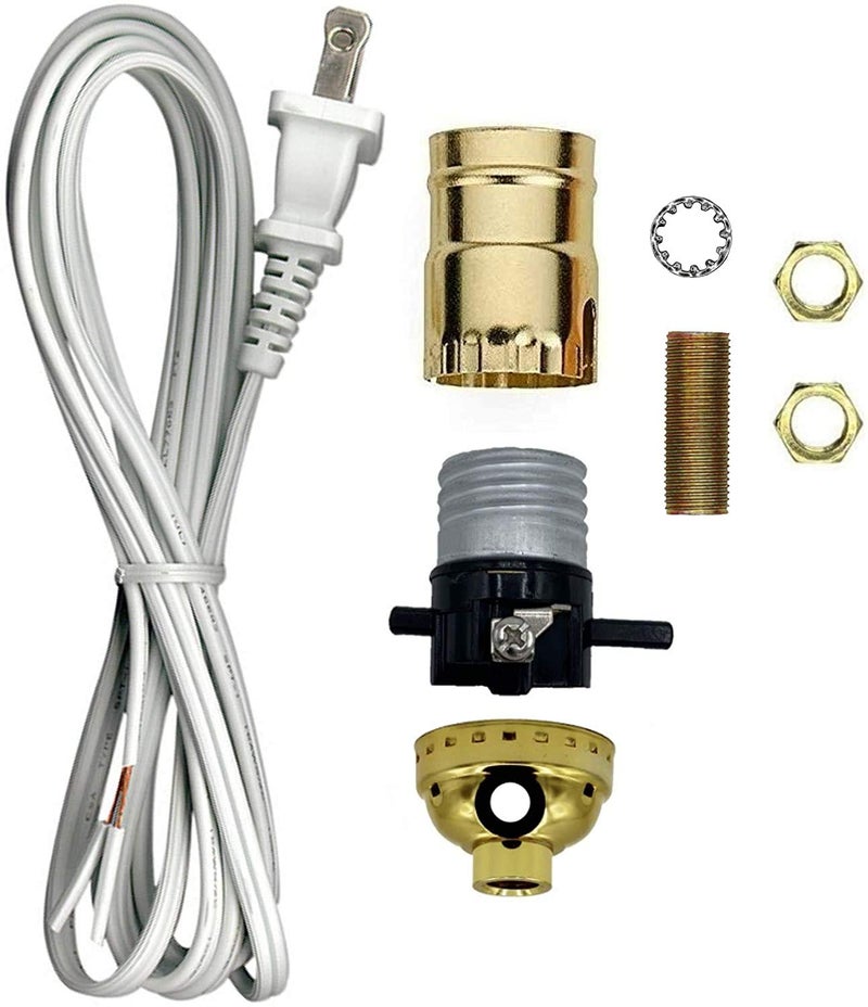 Creative Hobbies Make a Lamp or Repair Kit with Essential Hardware and Matching Cord (Gold) - Image 1